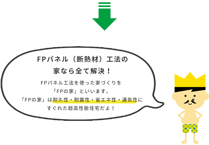 FPパネル(断熱材)工法の家なら全て解決！